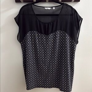 Reitman’s Women’s Princess Cut Cap Sleeve Plus Size Pullover Blouse EUC
